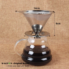 Imagem do Filtro De Café Reutilizável Com Cone De Aço Inoxidável WALFOS, Cesta De Malha Com Filtro De Café