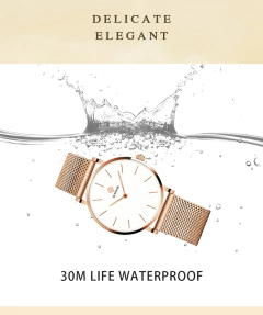 Relógio Feminino WWOOR 8840 Aço Inoxidável À Prova D'Água na internet