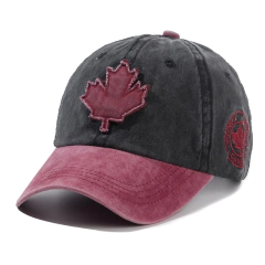 Boné unissex algodão lavado vintage Canadá grande folha de bordo bordado boné de beisebol masculino e feminino chapéus - loja online