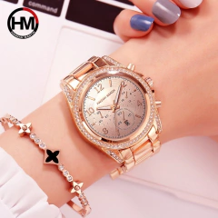Relógio Feminino HANNAH MARTIN 1107 Ouro Rosa e Prata À Prova D'Água - comprar online