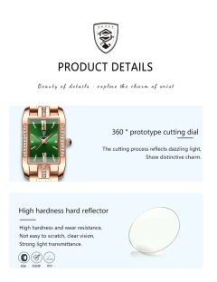 Relógio Feminino POEDAGAR 365 Mostrador Quadrado Aço Inoxidável Impermeável - comprar online