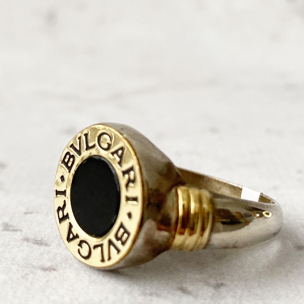 Anillo Bulgari Oro Blanco y Onix RAJ1084 \