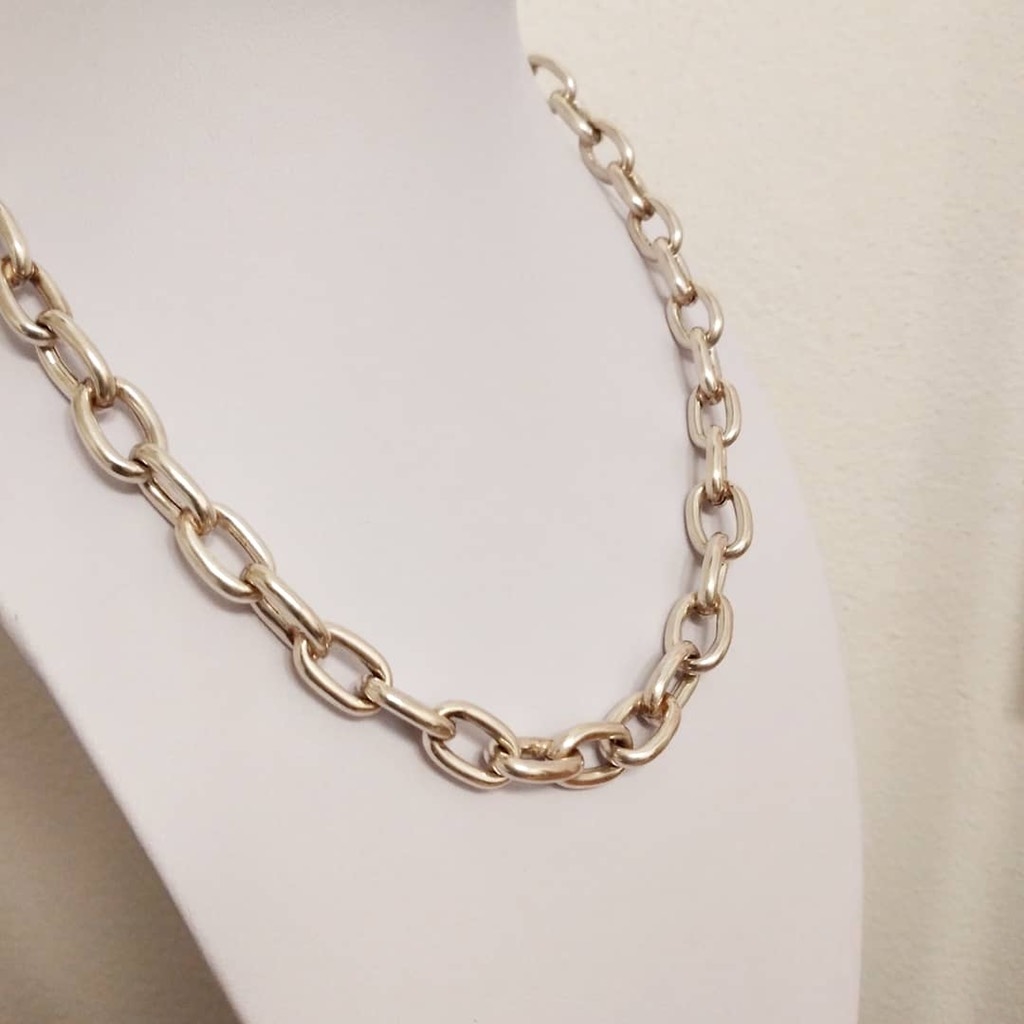 Cadena collar estilo Tiffany en plata 925 eslabón oval 9861