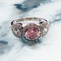Importante anillo Rosa de Francia y cubics en plata 9612 - comprar online