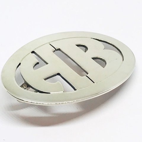 Hebilla cinturon plata con letras hecha a mano T2016