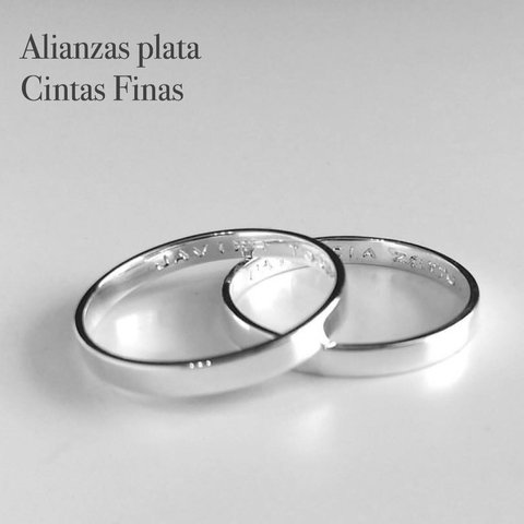 ALIANZAS PLATA TIPO CINTAS FINAS PROMOCION !!