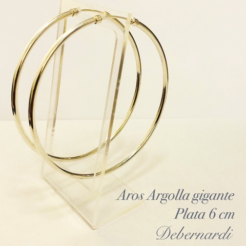 Aros Argolla 6 cm diámetro plata