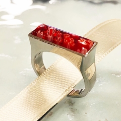 Anillo italiano de acero con Murina 9710