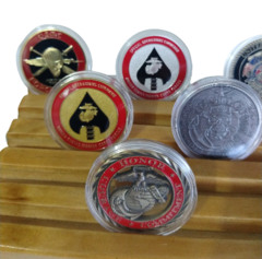 LOTE de 6 Moedas Militares US MARINES Comemorativa Ouro