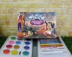 10 estojos de pintura completos lembrancinha Aladin e Princesa Jasmine 31 itens na internet