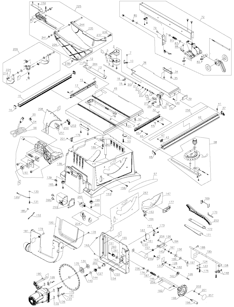 Inducido Rotor Sierra de Banco DeWALT DWE7470 (5140133-77)
