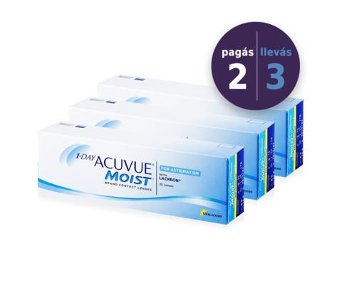 Acuvue 1 Day Moist para Astigmatismo x 3 cajas (x 90 lentes) Promo Entusiasmo - comprar online