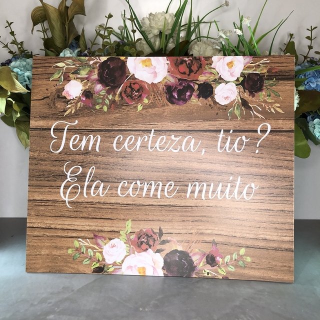 Placa de casamento - Flores Marsala - Blog da Moderna