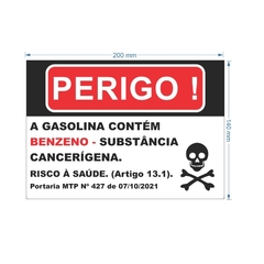 Adesivo Gasolina Contem Benzeno / AID-TR-A0053 - comprar online