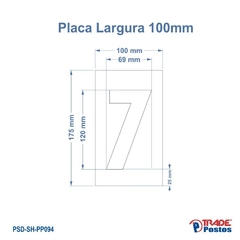 Placa Acrílica Transparente Numero 7 Para Painel Shell - Com Iluminação - PP069 - PP094 na internet