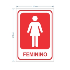 Placa PS 1mm Banheiro Feminino / PSD-TR-SN004 - comprar online