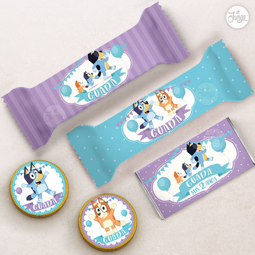 Kit Imprimible Bluey Personalizado Deco y Candy Bar