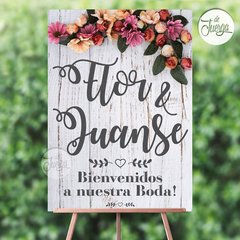 Cartel Bienvenida Casamiento, IMPRIMIBLE. Modelos Botanicos - comprar online