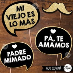 Día Del Padre Photo Booth Imprimible Frases y Props Papá