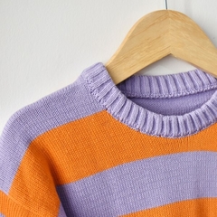 Sweater Clementina Rayado Lila JR - tienda online