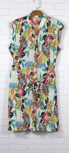 Vestido midi plissado floral código n7771n - loja online