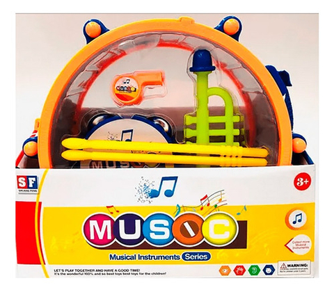 Tambor Con Instrumentos Musicales Infantiles Niños