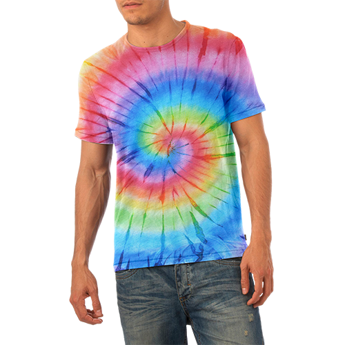 camiseta tie dye rosa e azul