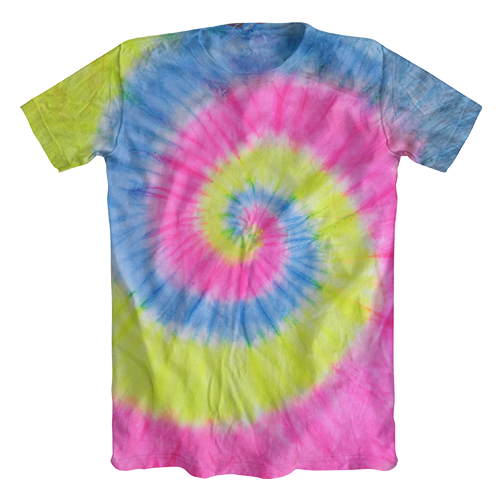 camiseta tie dye rosa e azul