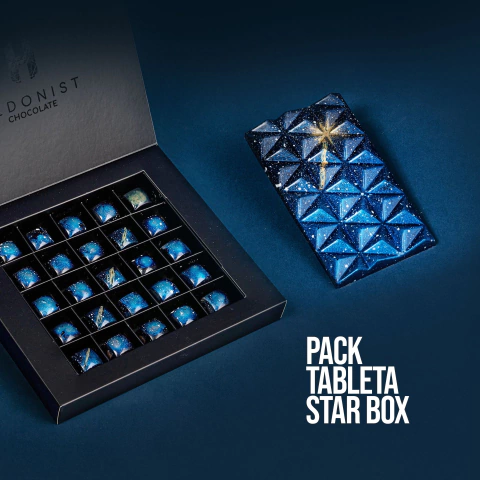Star Pack Bombones de Chocolate x 25 Belga + Tableta de Chocolate de Dulce de Leche