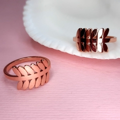 Anillo Midi / Acero Quirurjico Rose Gold /Hojitas