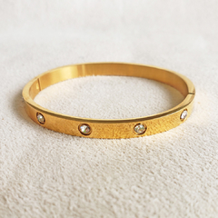 Bracelete liso - Zircônias - Ouro - comprar online