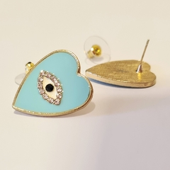 Brinco Coração - Olho Azul Tiffany - loja online