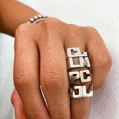 ANILLO INICIALES DE PLATA 925 Y DORADO - comprar online