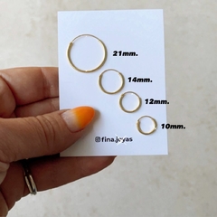 ARGOLLAS LISAS FINITAS GOLD DE PLATA 925 en internet