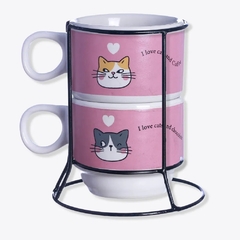 kit de xicaras I Love Cats - Gatinho