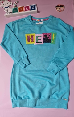 Vestido Blusão Infantil / Juvenil Azul HEY! - Mylu
