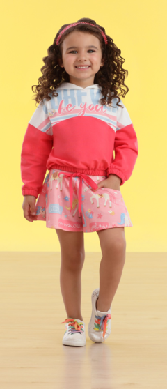 Conjunto Infantil Menina com Blusão de Capuz e Shorts LITTLE HORSE - Mon Sucré - comprar online