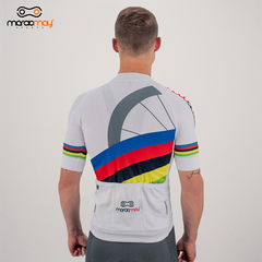 Camisa de Ciclismo Masculina Márcio May Sport Campeão Mundial Branca - loja online