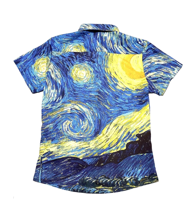 Camisa de Botão - Van Gogh painted Starry Night pattern