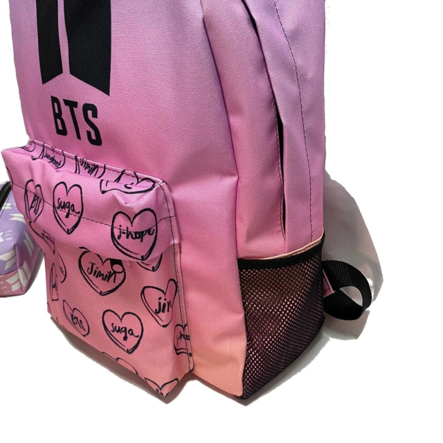 Kit mochila e estojo - BTS love yourself overlay tamanho grande padrão  escolar e viagem