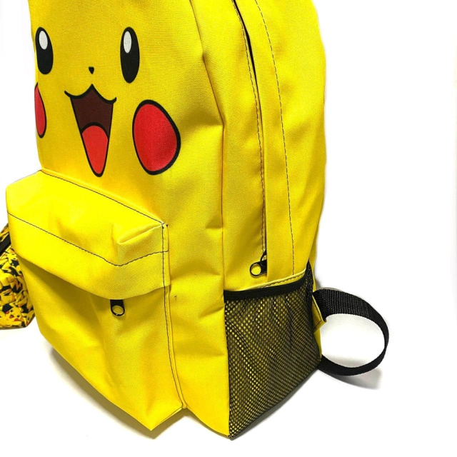 Kit mochila e estojo pokemon pikachu face amarelo tamanho grande padrão  escolar e viagem
