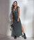 Vestido Luana - Verde Musgo + preto - comprar online