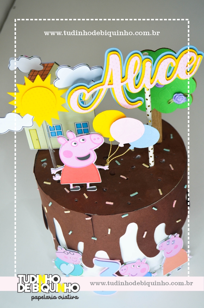 Topo de bolo Peppa Pig  Peppa pig birthday party, Peppa pig party, Peppa  pig birthday