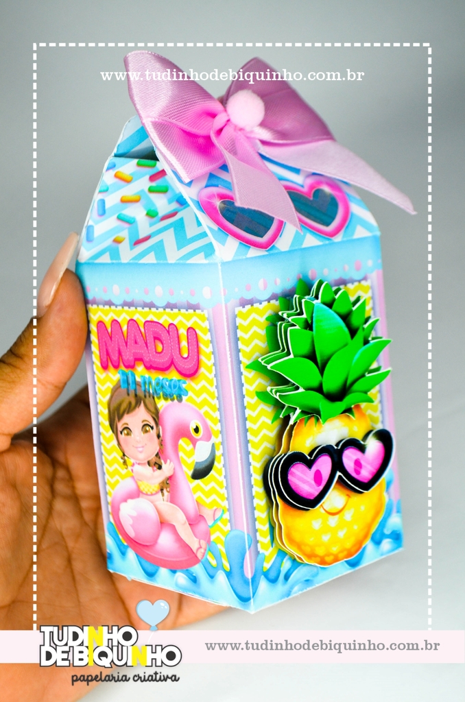 Caixa milk Pool party Kit personalizados Festa Infantil 10 unidades