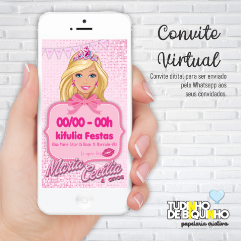 Convite Virtual - Barbie - Tudinho de Biquinho