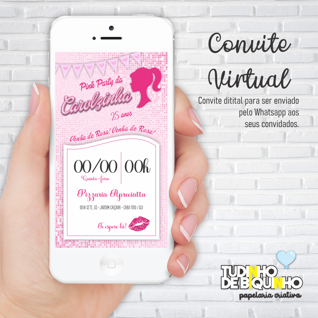 Convite Virtual - Barbie - Tudinho de Biquinho