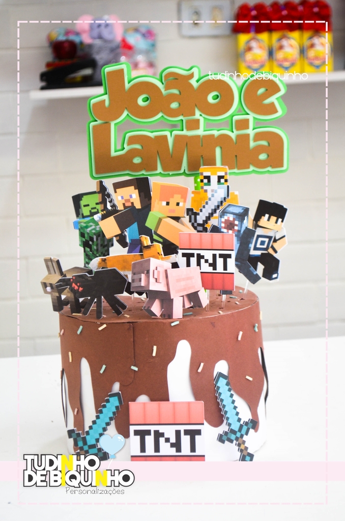 Topo de Bolo Minecraft - Comprar em Tudinho de Biquinho