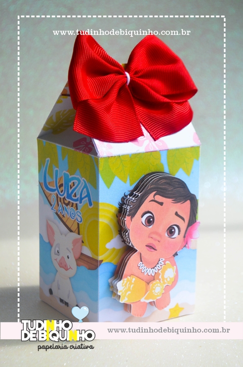 15 Long Drink Rosa Bebê Personalizado - Moana Disney