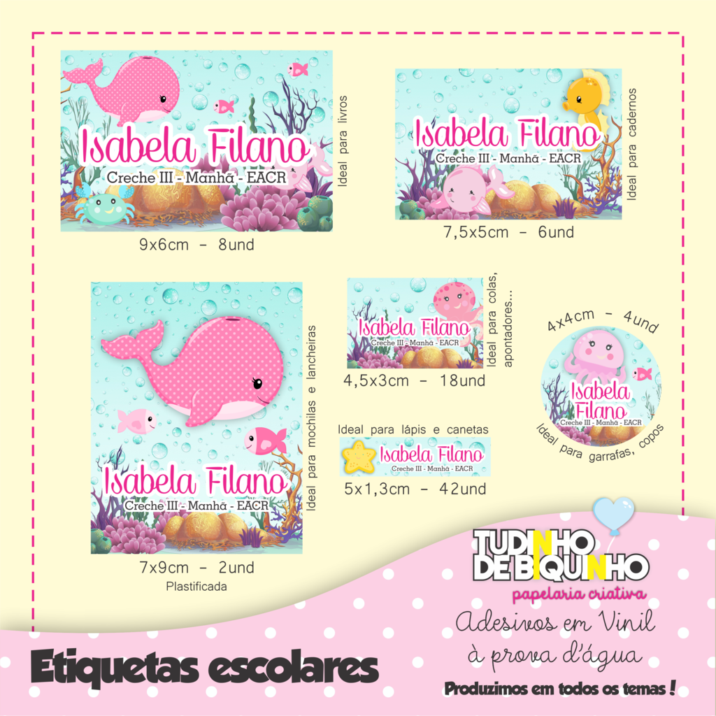 Etiquetas Escolares Princesas (96 Etiquetas)