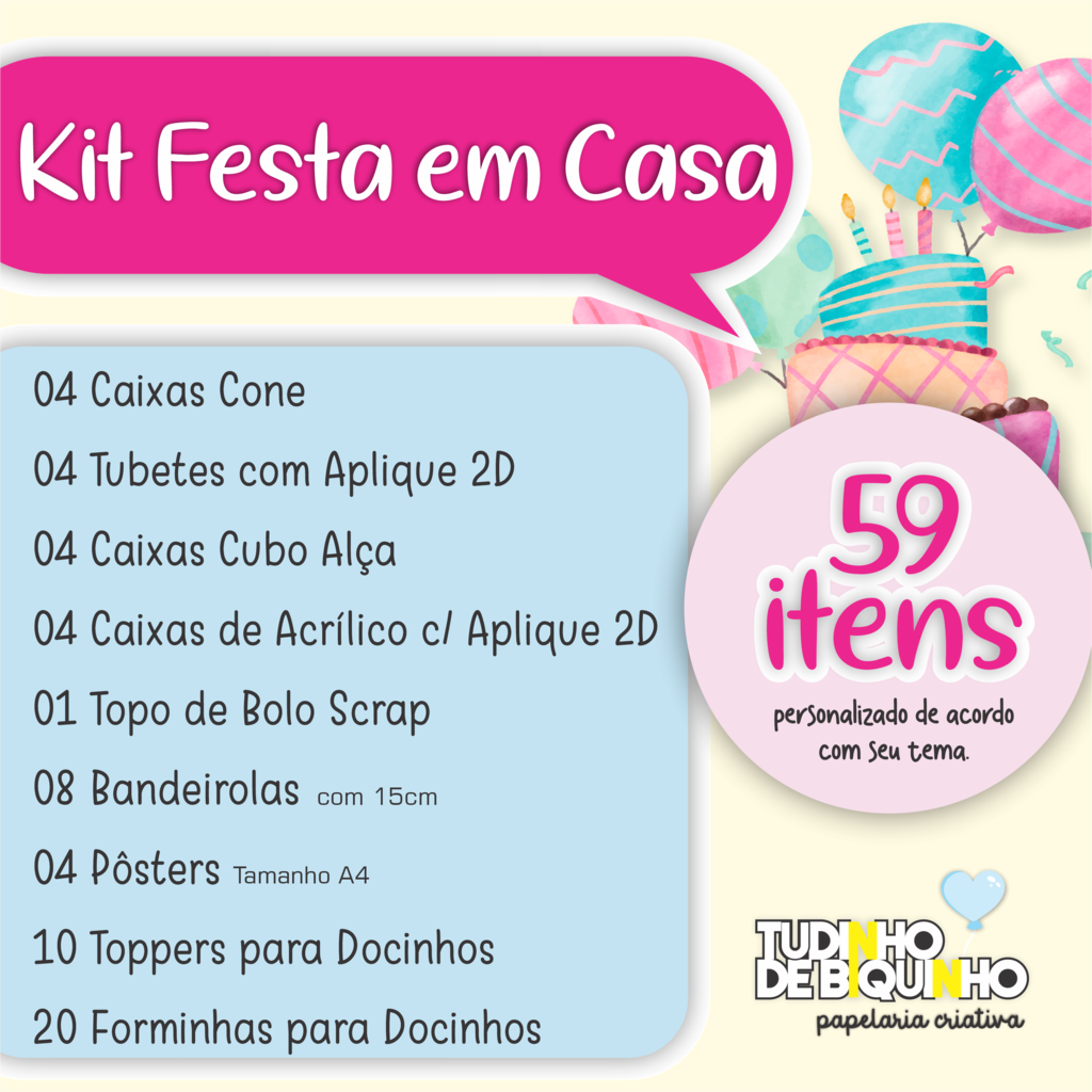 Kit Topper De Bolo/ Tags/ Topo Borboletas Azul e Rosa